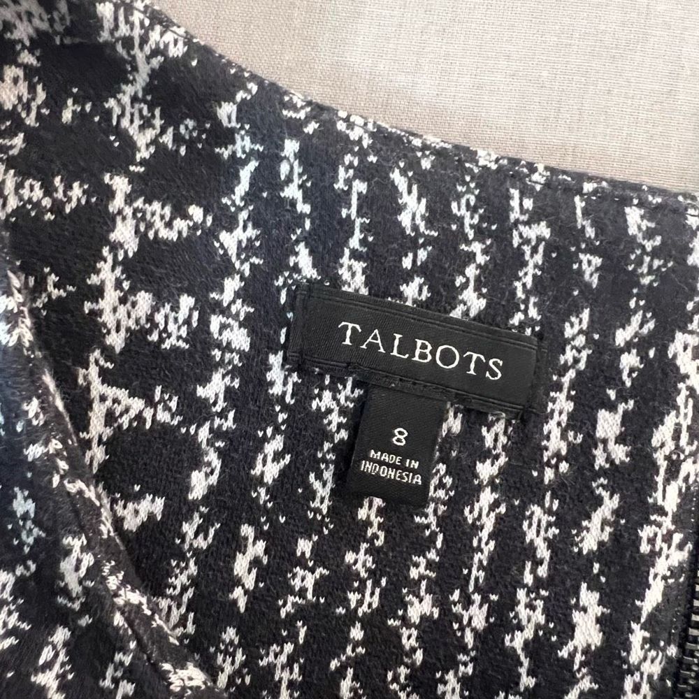 Talbots long bell sleeve warm plaid sweater like sheath dress size 8 - Picture 7 of 10
